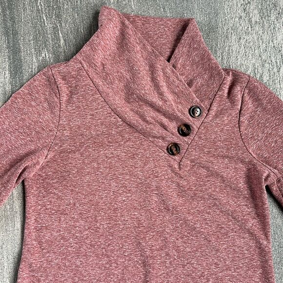 EUC Soft Surroundings Brinley Cowl Mock Neck Oversized Tunic Top Heather Pink XS - Picture 3 of 15